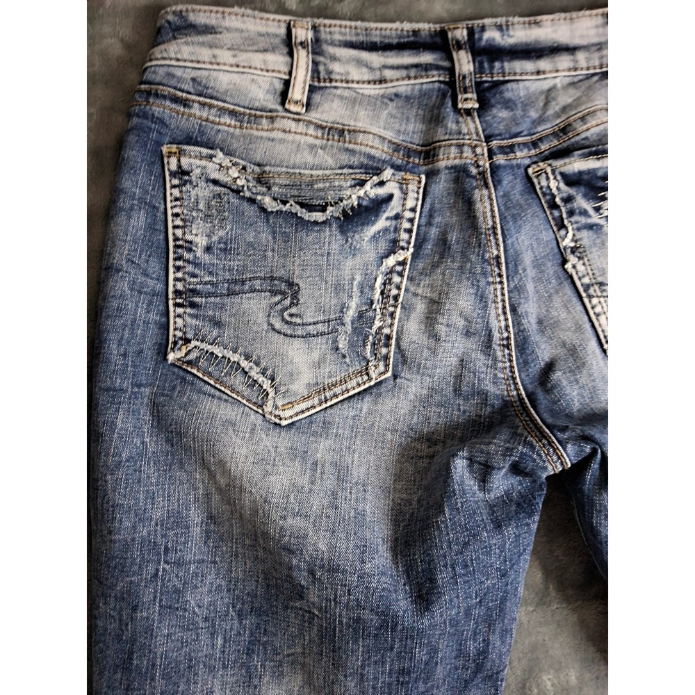 Silver Jeans Co Kenni Mid Rise Distressed Boyfriend Jeans W31 L27 L27158SCS346 - Picture 8 of 10
